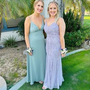 Lavender Beaded Evening Gown